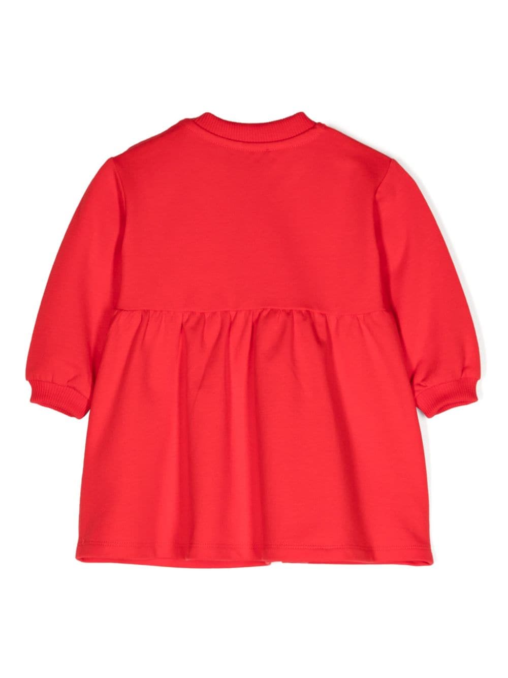 Abito svasato per neonata Moschino Kids rosso con stampa Teddy Bear - Rubino Kids