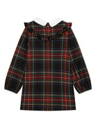 Abito tartan con colletto per bambina Dolce & Gabbana Kids multicolor con maniche lunghe - Rubino Kids