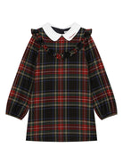 Abito tartan con colletto per bambina Dolce & Gabbana Kids multicolor con maniche lunghe - Rubino Kids