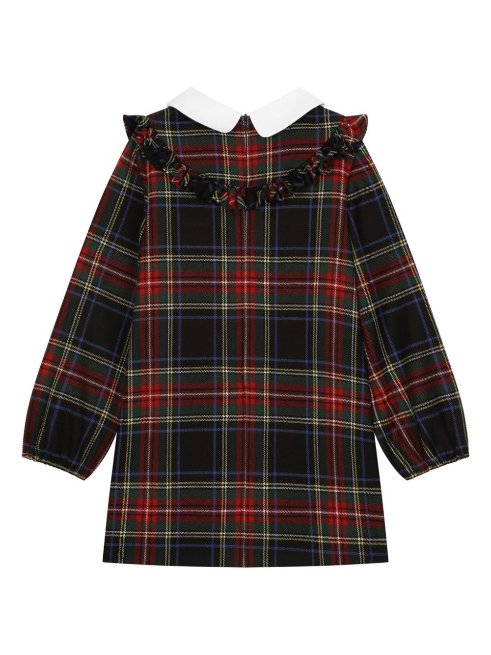 Abito tartan con colletto per bambina Dolce & Gabbana Kids multicolor con maniche lunghe - Rubino Kids