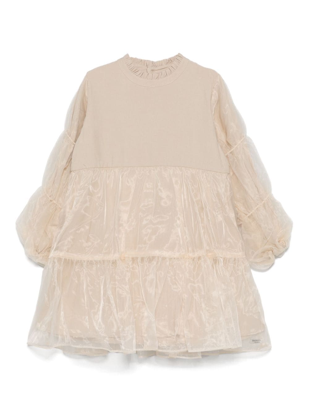 Abito Valentino per bambina Donsje beige con gonna a balze - Rubino Kids