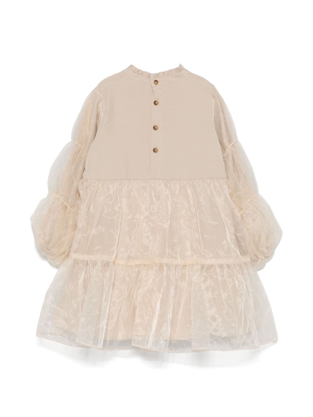 Abito Valentino per bambina Donsje beige con gonna a balze - Rubino Kids