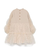 Abito Valentino per bambina Donsje beige con gonna a balze - Rubino Kids