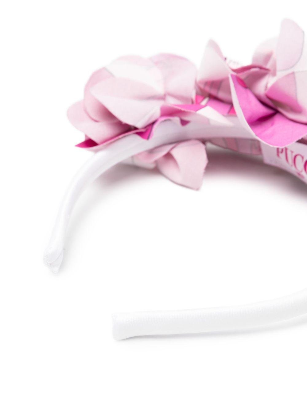 Accessorio per capelli per bambina Emilio Pucci Junior rosa a fiori - Rubino Kids