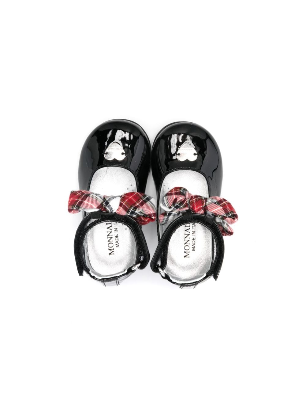 Ballerine con fiocco per bambina Monnalisa nero con placco con logo - Rubino Kids