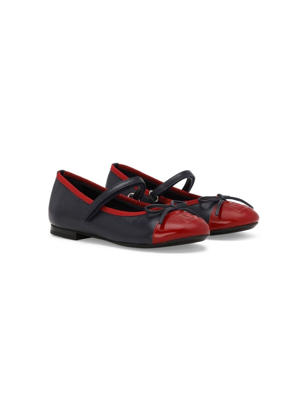 Ballerine DG per bambina Dolce & Gabbana Kids blu con dettaglio fiocco - Rubino Kids