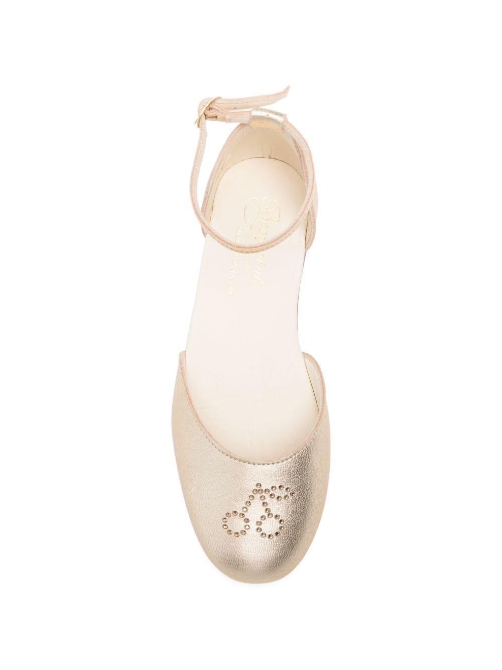 Ballerine per bambina Bonpoint color oro con cinturino alla caviglia - Rubino Kids