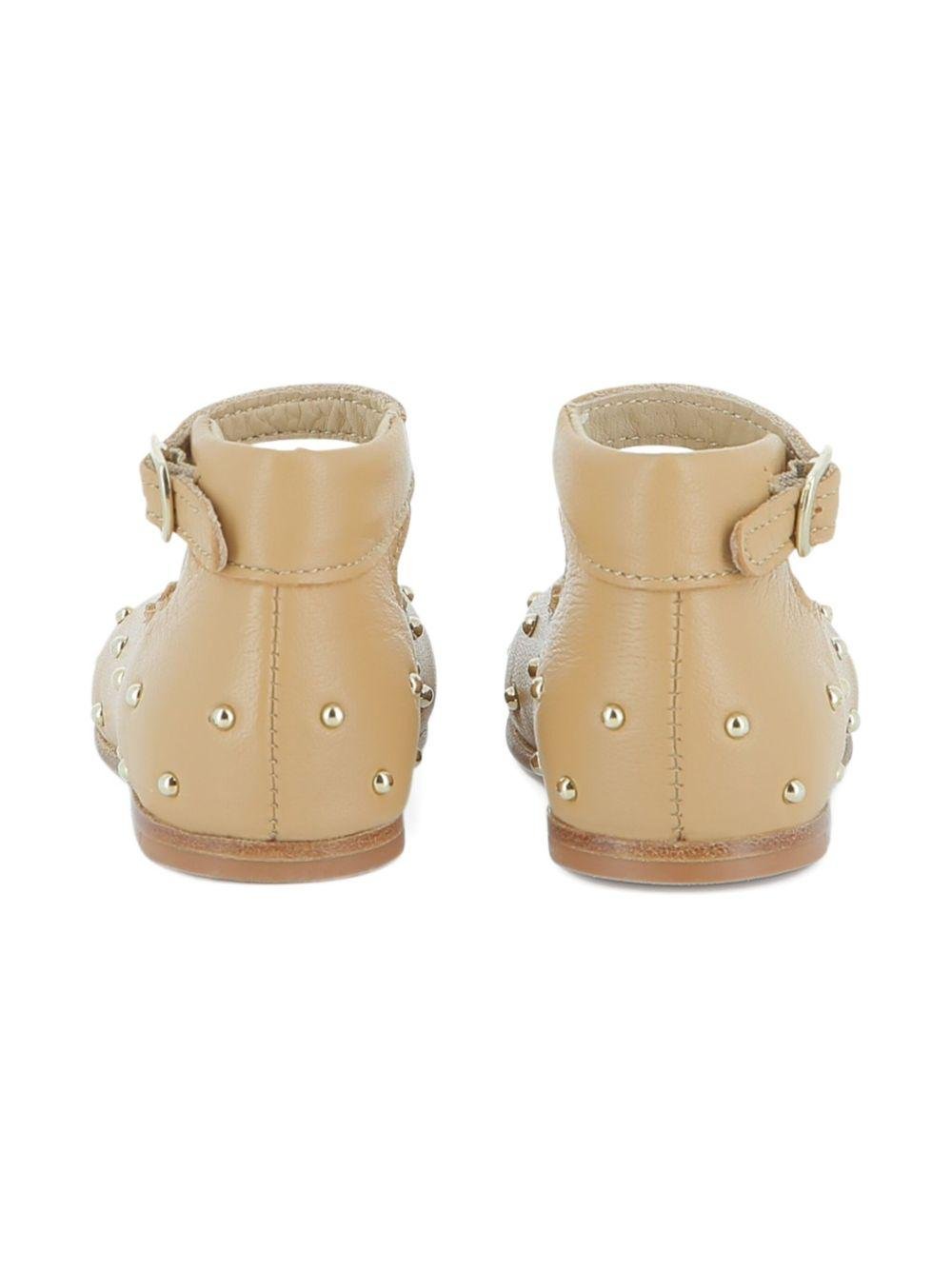 Ballerine per bambina Chloé Kids beige con orlo a smerlo - Rubino Kids