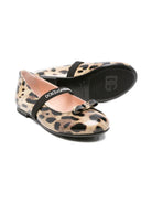 Ballerine per bambina Dolce & Gabbana Kids marrone con stampa leopardata - Rubino Kids