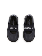 Ballerine per bambina Dolce & Gabbana nero con elastico con logo - Rubino Kids