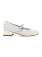 Ballerine per bambina Monnalisa bianche in pelle scamosciata con fibbia - Rubino Kids