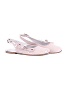 Ballerine per bambina Monnalisa rosa con fiocco e cristalli - Rubino Kids