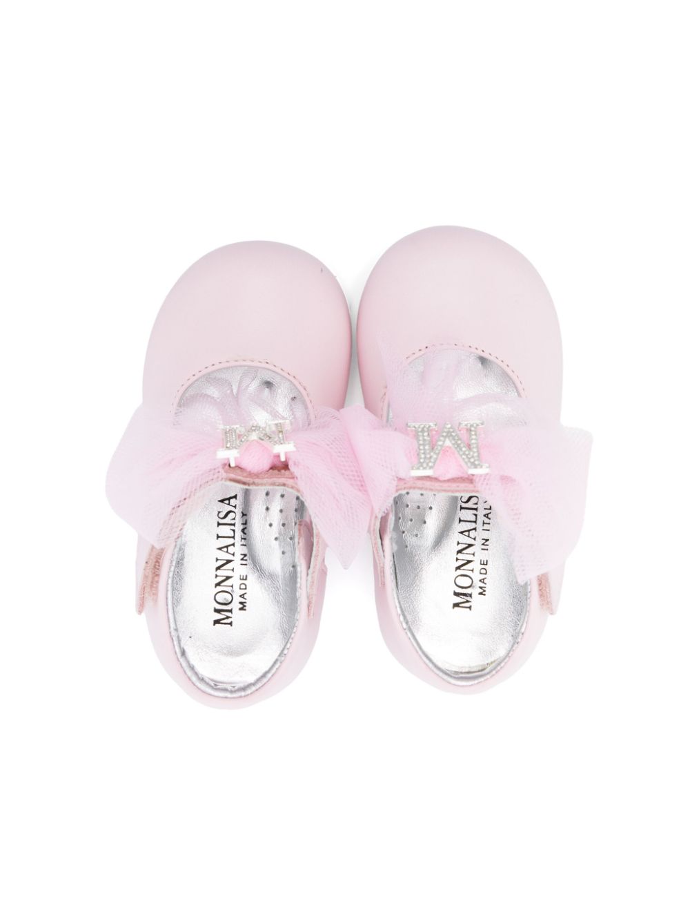 Ballerine per bambina Monnalisa rosa con placca con logo - Rubino Kids