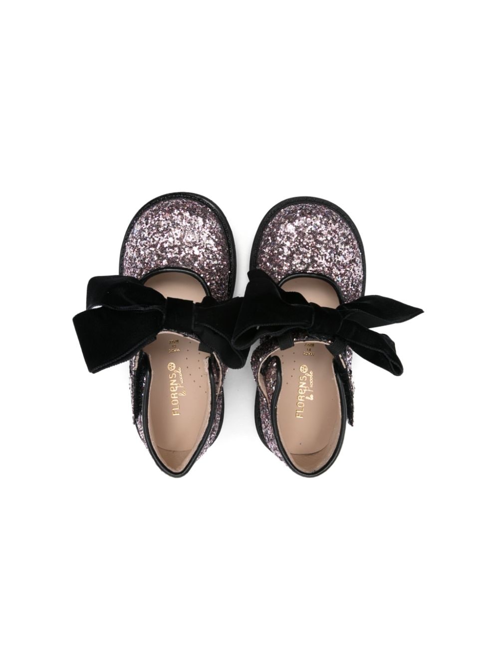 Ballerine per bambina rosa e nero con glitter Florens - Rubino Kids