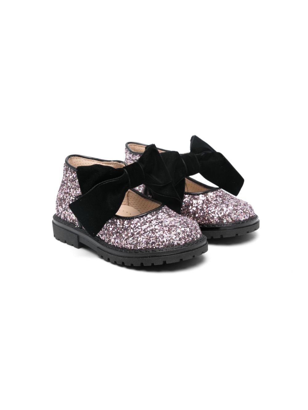 Ballerine per bambina rosa e nero con glitter Florens - Rubino Kids