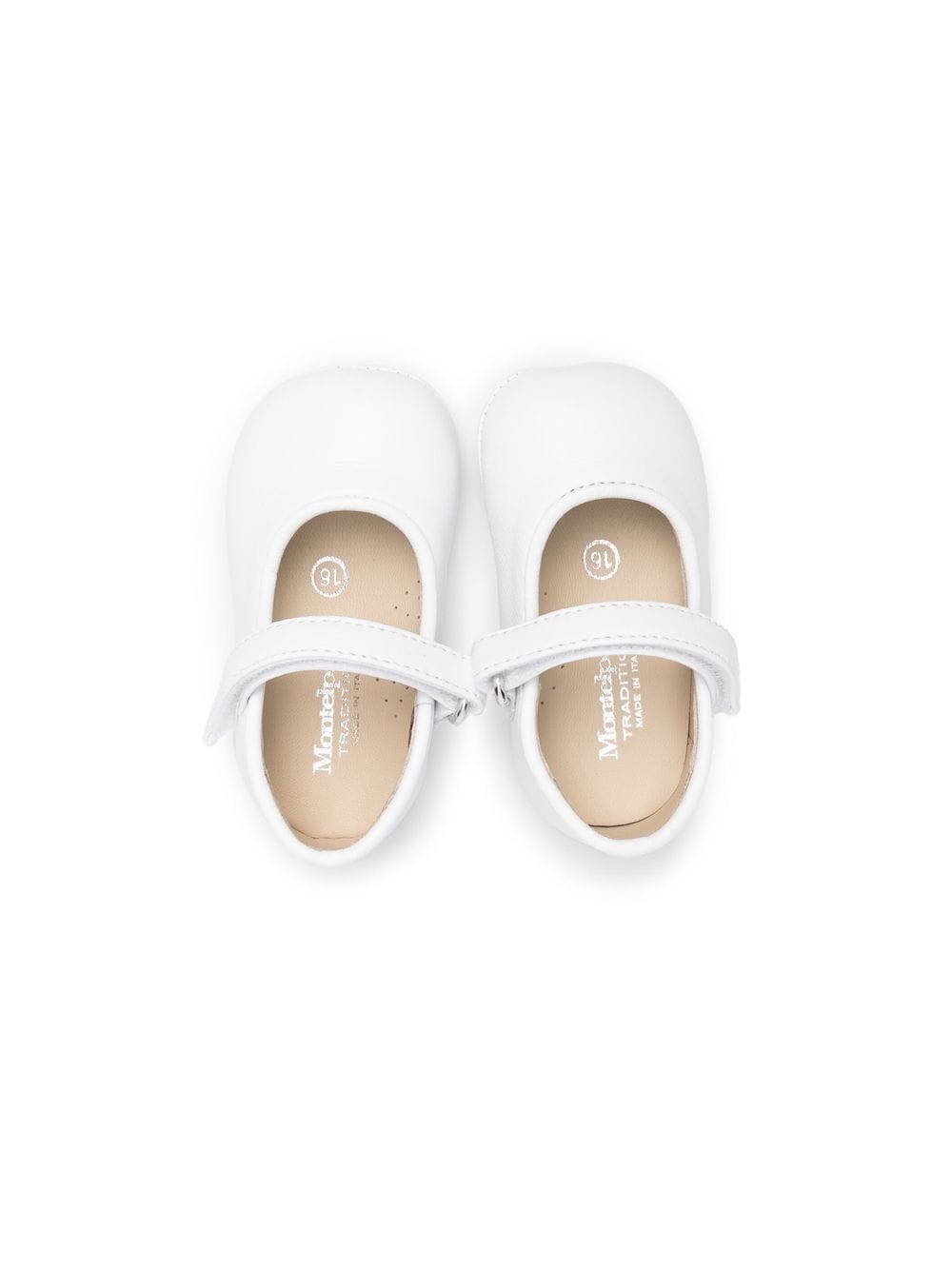 Ballerine per neonata Andrea Montelpare bianco con chiusura a strappo - Rubino Kids