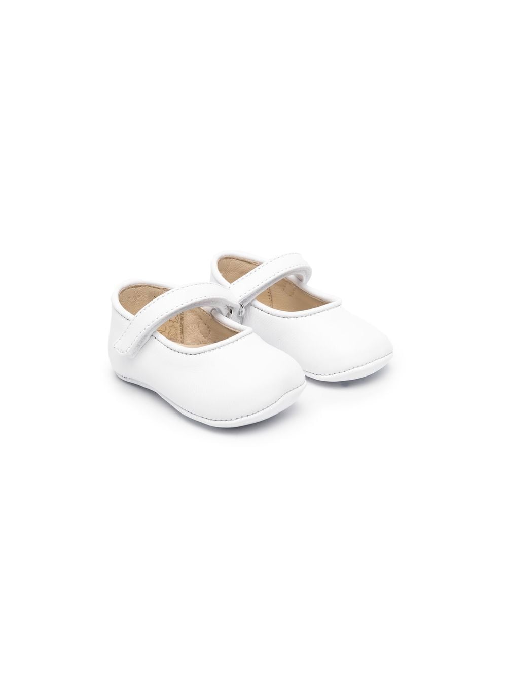 Ballerine per neonata Andrea Montelpare bianco con chiusura a strappo - Rubino Kids