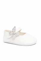 Ballerine per neonata BabyWalker bianco con farfalle - Rubino Kids