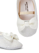 Ballerine per neonata BabyWalker bianco con glitter con fiocco - Rubino Kids