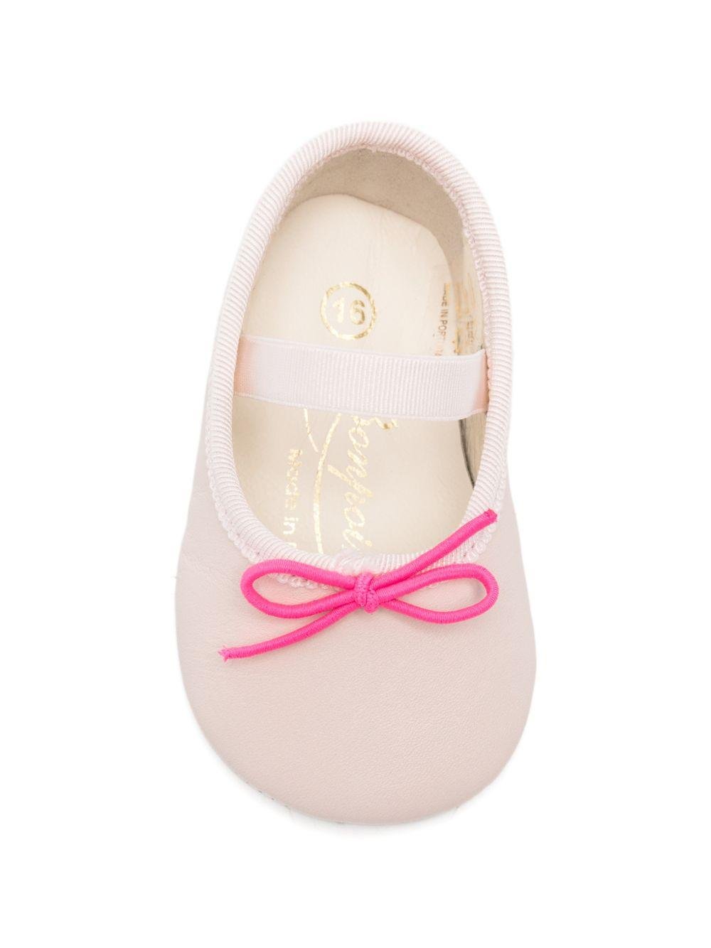 Ballerine per neonata Bonpoint rosa con dettaglio fiocco fucsia - Rubino Kids