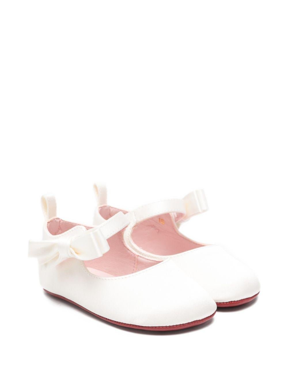 Ballerine per neonata Christian Louboutin Kids bianche con dettaglio fiocco - Rubino Kids