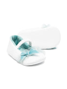 Ballerine per neonata Colorichiari bianco con fiocco azzurro - Rubino Kids