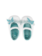 Ballerine per neonata Colorichiari bianco con fiocco azzurro - Rubino Kids