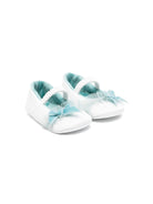 Ballerine per neonata Colorichiari bianco con fiocco azzurro - Rubino Kids