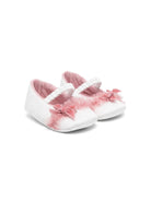 Ballerine per neonata Colorichiari bianco con fiocco rosa - Rubino Kids