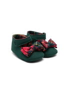 Ballerine per neonata Colorichiari verde con fiocco con motivi a quadri tartan - Rubino Kids