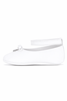 Ballerine per neonata Dolce & Gabbana Kids bianche con placca logo - Rubino Kids