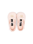 Ballerine per neonata Dolce & Gabbana Kids rosa con placca logo - Rubino Kids