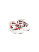 Ballerine per neonata Monnalisa bianco con motivo a quadri tartan - Rubino Kids