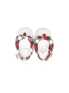 Ballerine per neonata Monnalisa bianco con motivo a quadri tartan - Rubino Kids