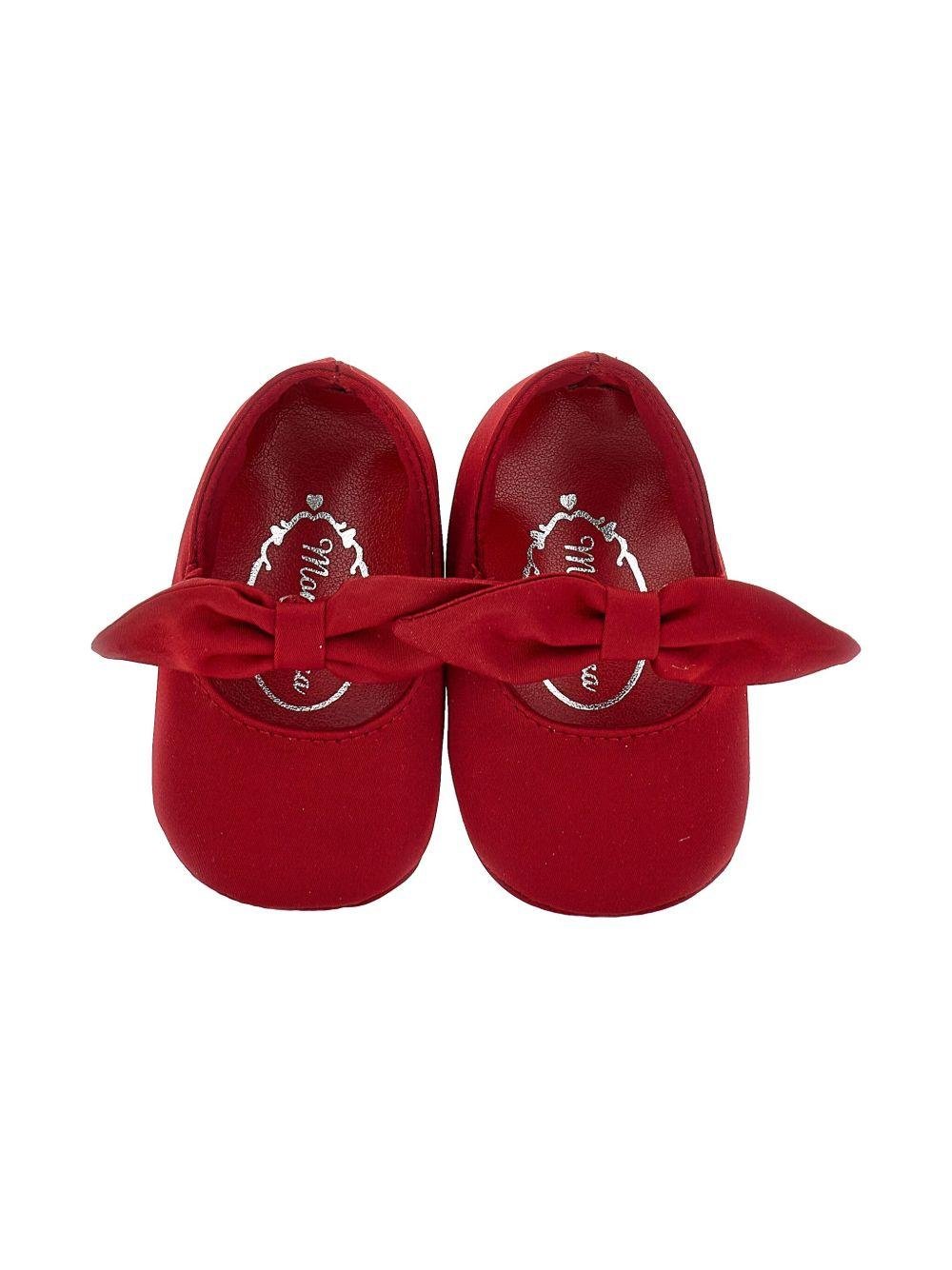 Ballerine per neonata Monnalisa rosso con fiocco - Rubino Kids