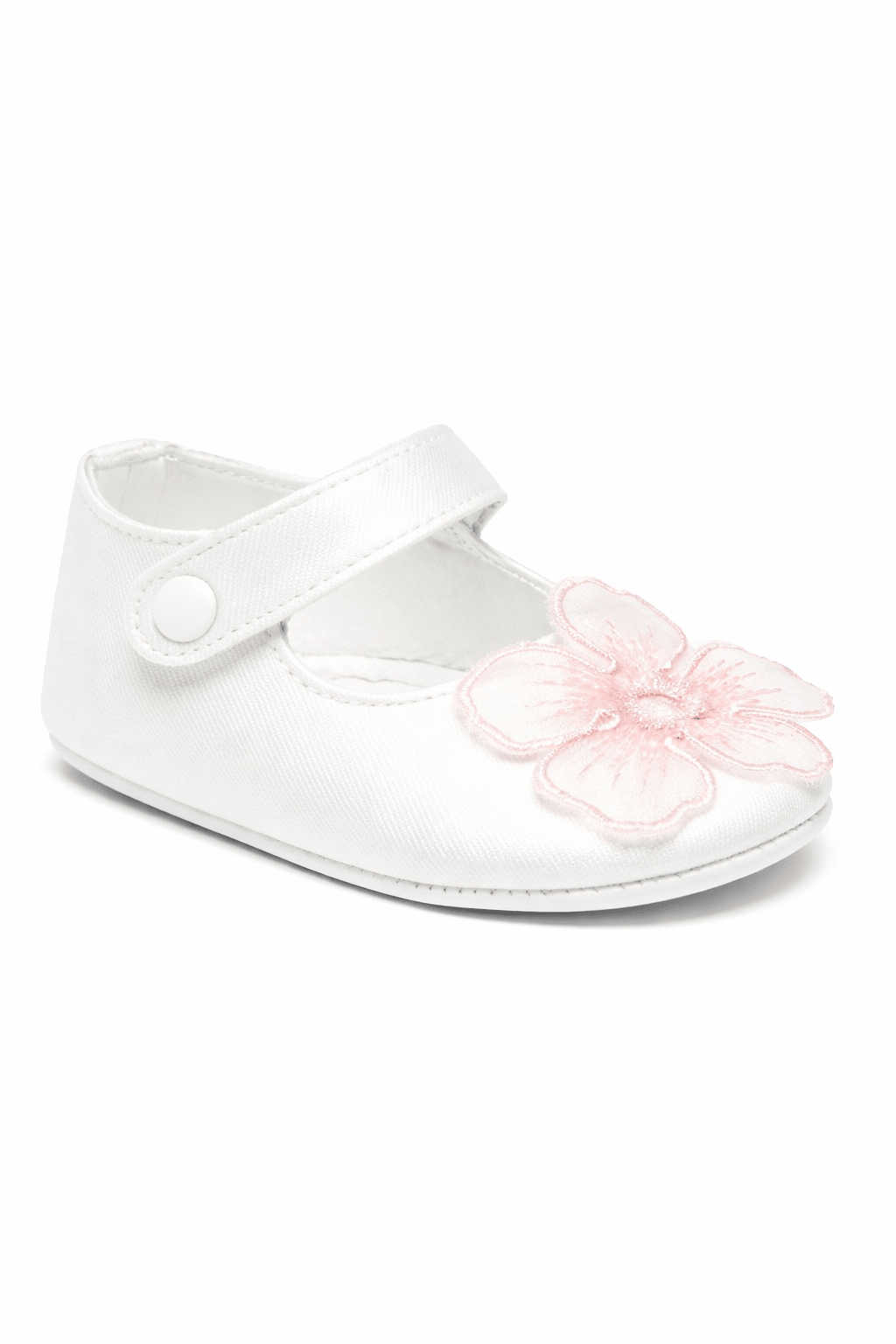 Ballerine per neonata Simonetta bianche con applicazione a fiore - Rubino Kids
