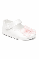 Ballerine per neonata Simonetta bianche con applicazione a fiore - Rubino Kids