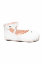 Ballerine primi passi per neonata Aruna Seth Margot bianco con chiusura a strappo alla caviglia - Rubino Kids