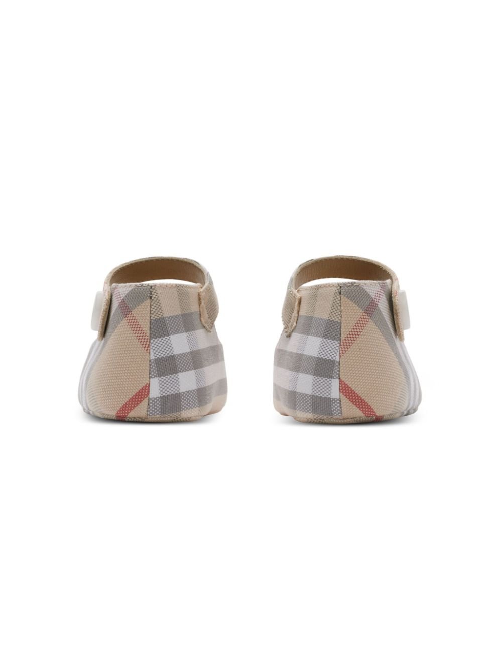 Ballerine primi passi per neonata Burberry Kids Mary Jane beige con motivo a quadri - Rubino Kids