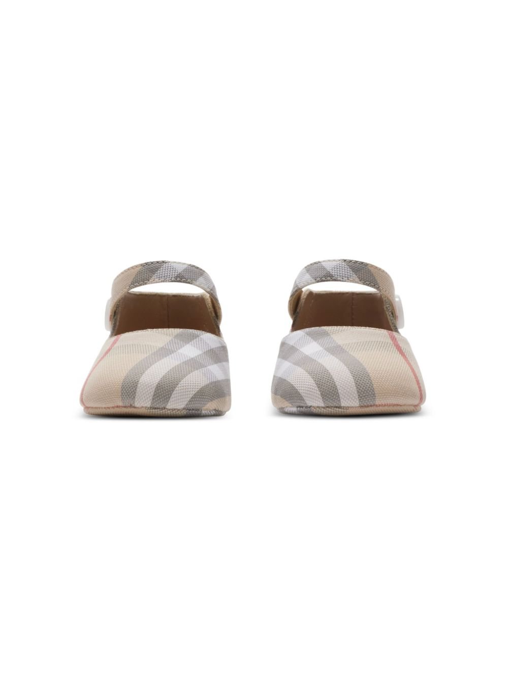 Ballerine primi passi per neonata Burberry Kids Mary Jane beige con motivo a quadri - Rubino Kids