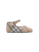 Ballerine primi passi per neonata Burberry Kids Mary Jane beige con motivo a quadri - Rubino Kids