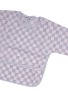 Bavaglino con maniche per neonati Avery Row azzurro con motivo a scacchiera - Rubino Kids