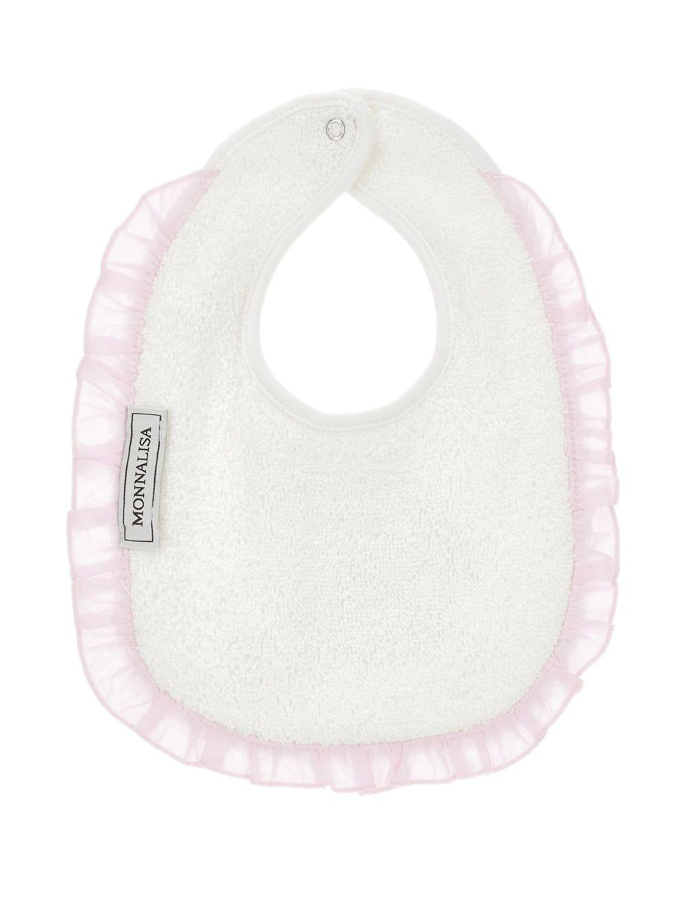 Bavaglino per neonata Monnalisa bianco con stampa coniglietto - Rubino Kids