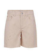 Bermuda per bambino MSGM Kids beige in denim con effetto vissuto - Rubino Kids