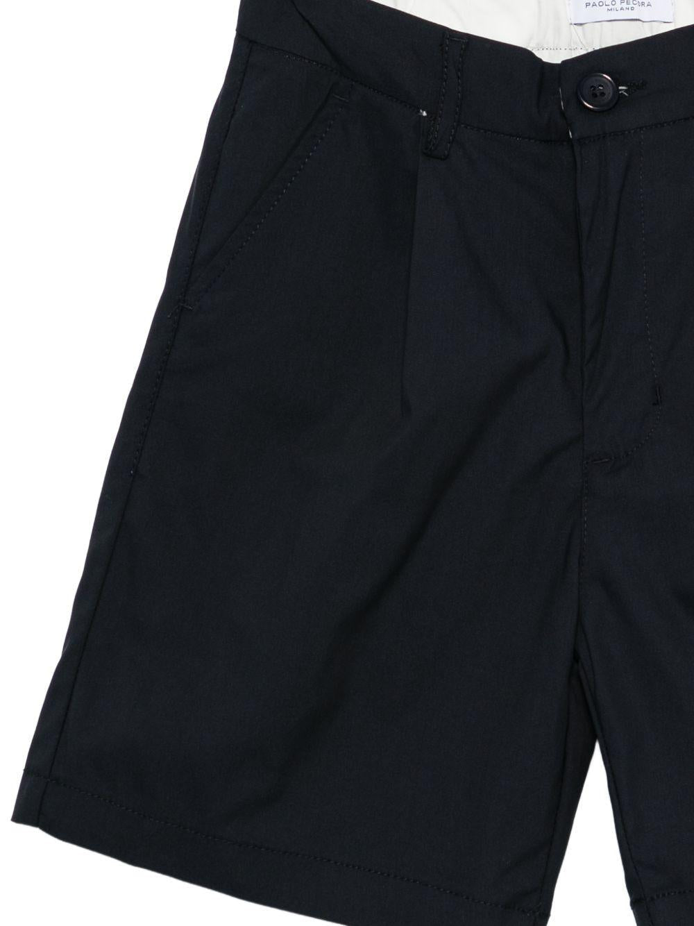 Bermuda per bambino Paolo Pecora Kids blu con pieghe - Rubino Kids