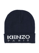 Berretto blu per bambino con logo a intarsi Kenzo Kids - Rubino Kids