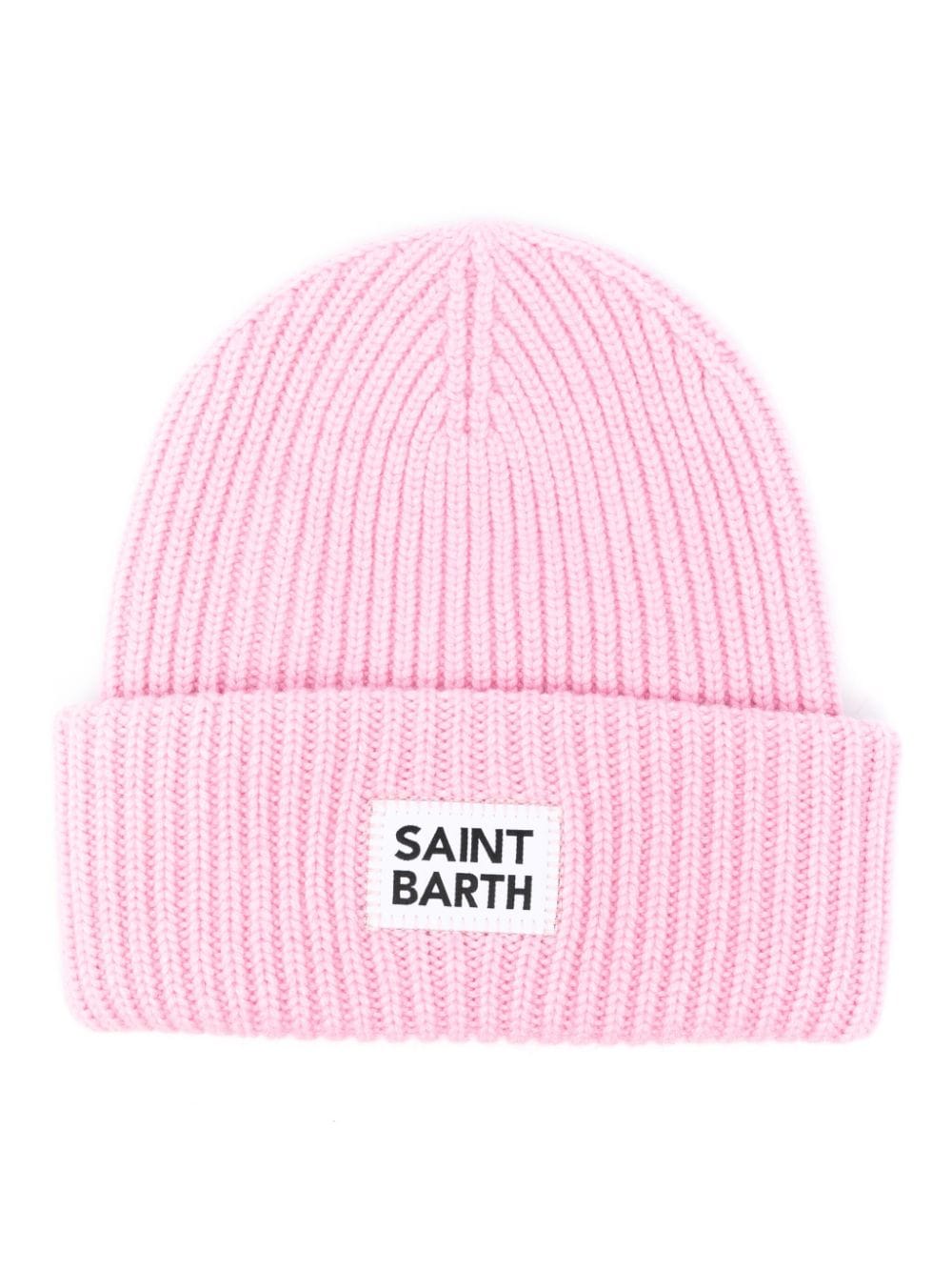 Berretto per bambina MC2 Saint Barth Kids rosa con toppa logo - Rubino Kids