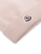 Berretto per neonata Moncler Enfant rosa con ricamo logo - Rubino Kids