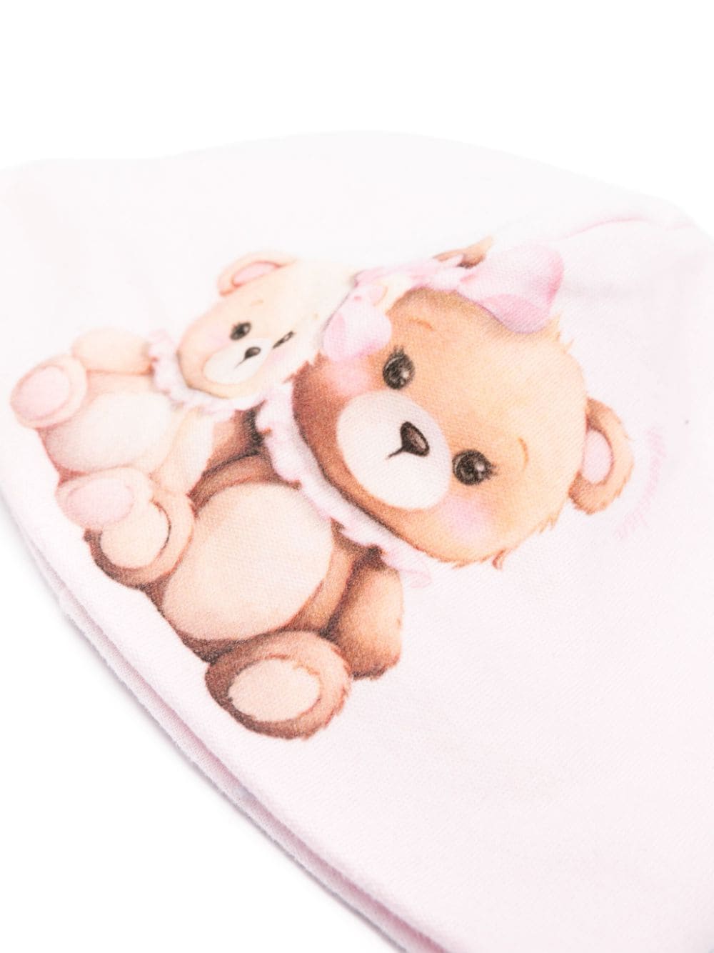 Berretto per neonata Monnalisa rosa con stampa Teddy Bear - Rubino Kids