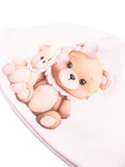 Berretto per neonata Monnalisa rosa con stampa Teddy Bear - Rubino Kids